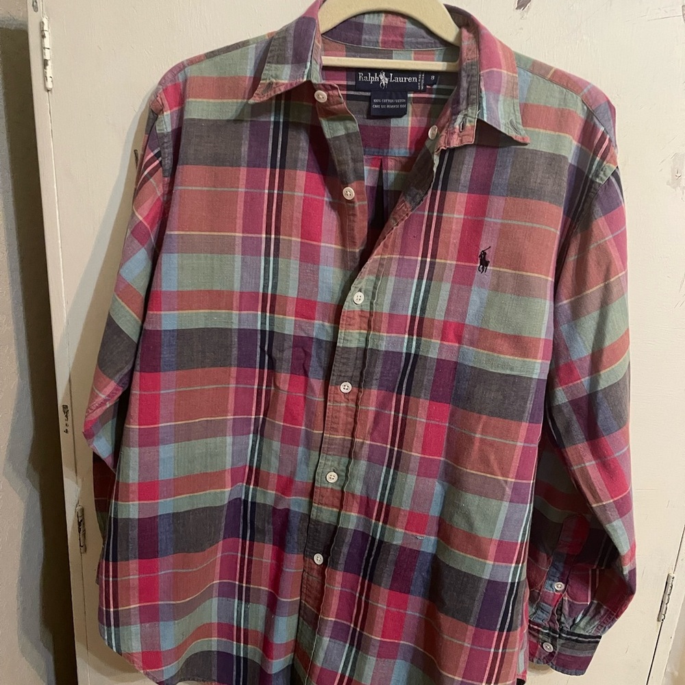 Ralph Lauren plaid button down shirt